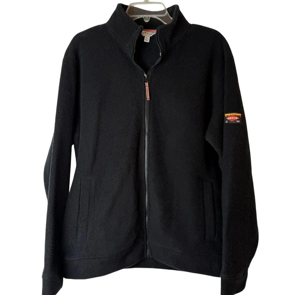 Orvis Full Zip Black Fleece Jacket Men’s Medium